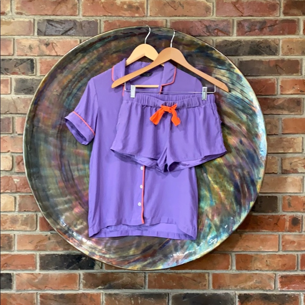 Three J NYC silk Pajama Short Set Sz XS
